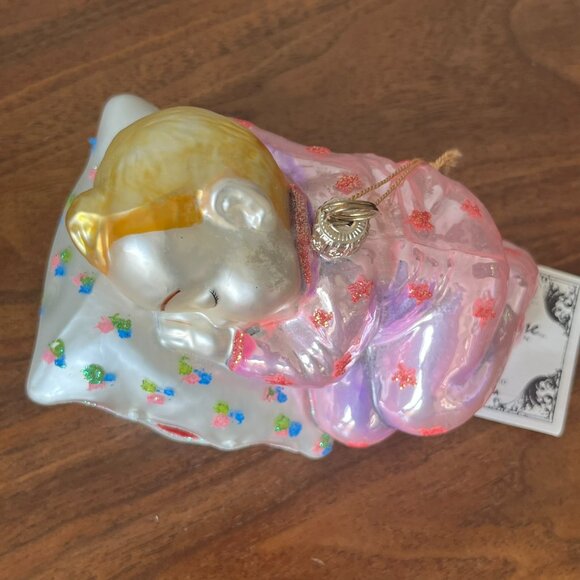 Kurt S. Adler Polonaise "Sweet Lullabye" Glass Baby Ornament 5" Komozja AP 1293 - Picture 4 of 17